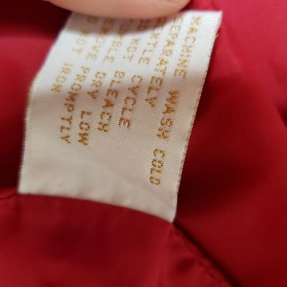 Express Athlétique Red Windbreaker Jacket With Striped Sleeves vintage style L - Picture 4 of 8